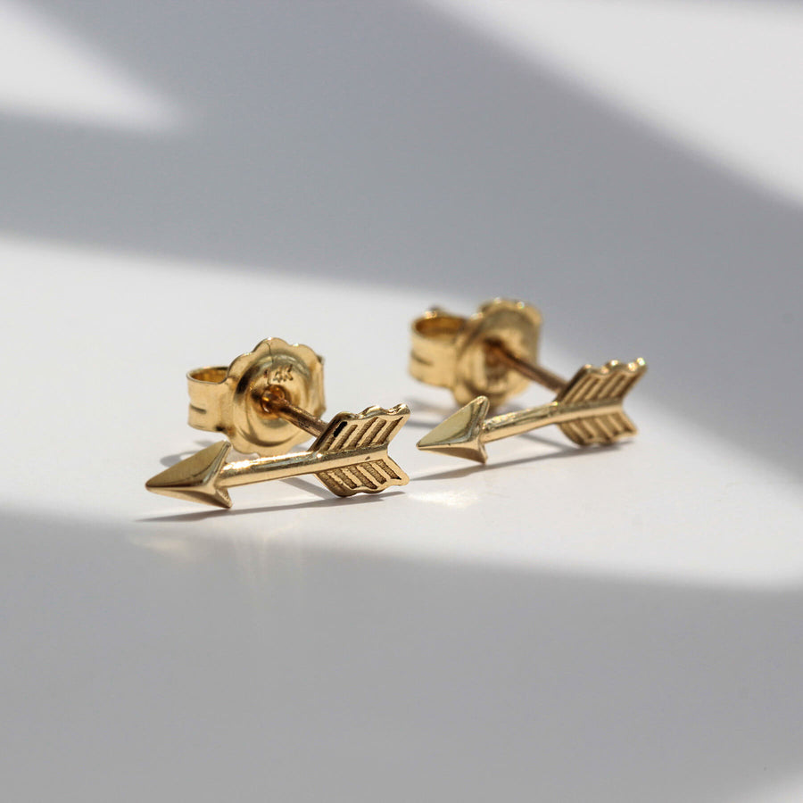 Yellow Gold Earrings Arrow