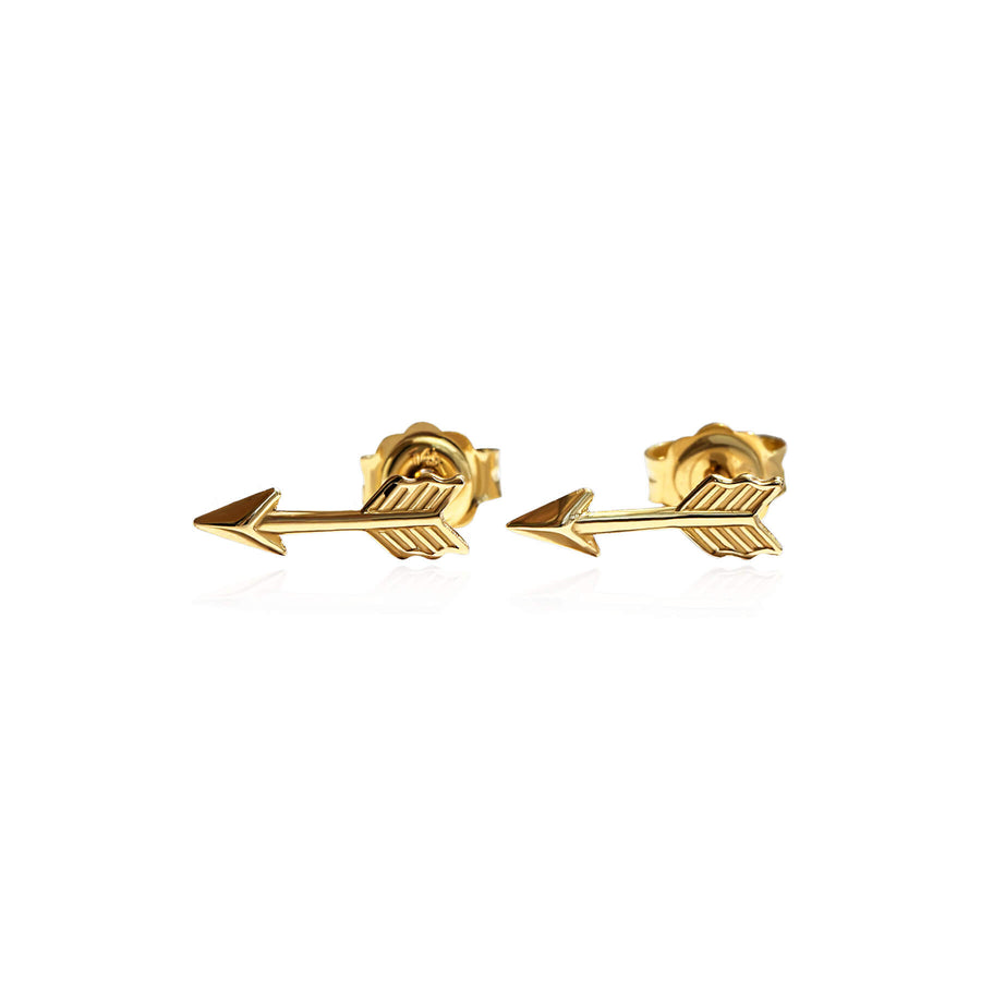 Yellow Gold Earrings Arrow