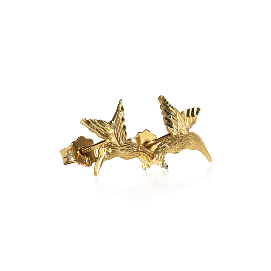 Yellow Gold Earrings Colibri