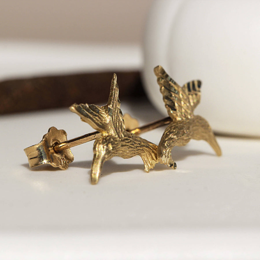 Yellow Gold Earrings Colibri