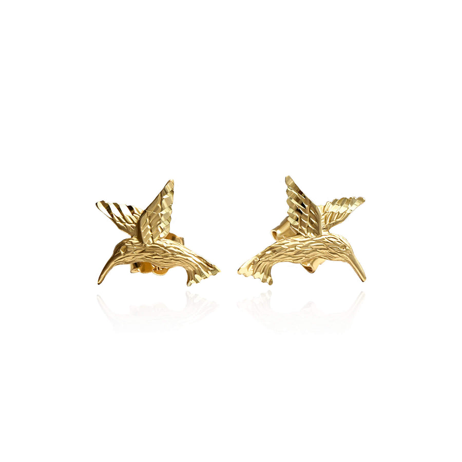 Yellow Gold Earrings Colibri