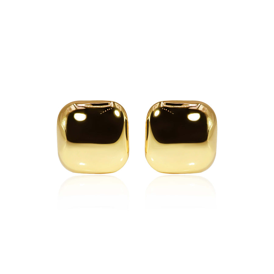 Yellow Gold Earrings Button