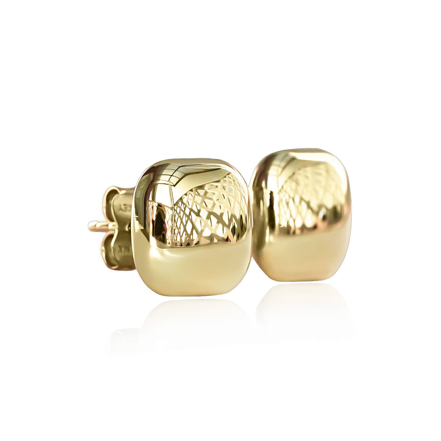 Yellow Gold Earrings Button