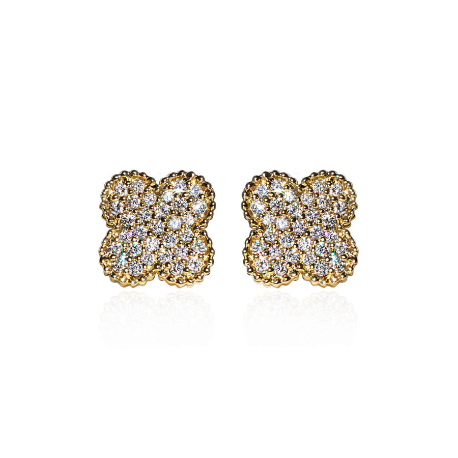 Diamond Earrings Clover