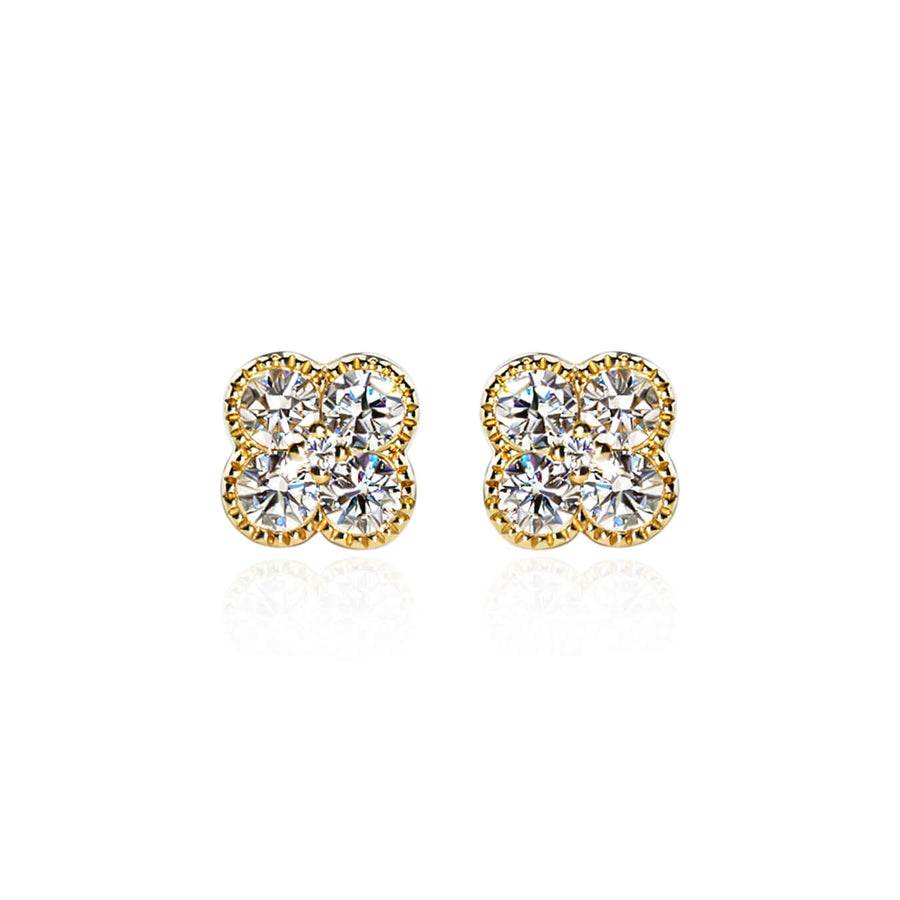 Diamond Earrings Quatrefoil