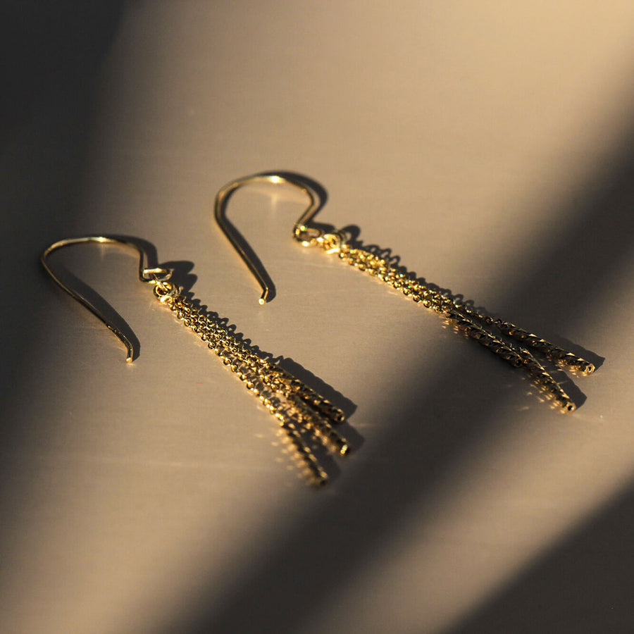 Yellow Gold Earrings Cascade