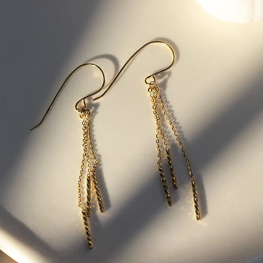 Yellow Gold Earrings Cascade