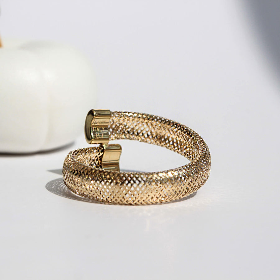 Yellow Gold Ring Braided Spiral