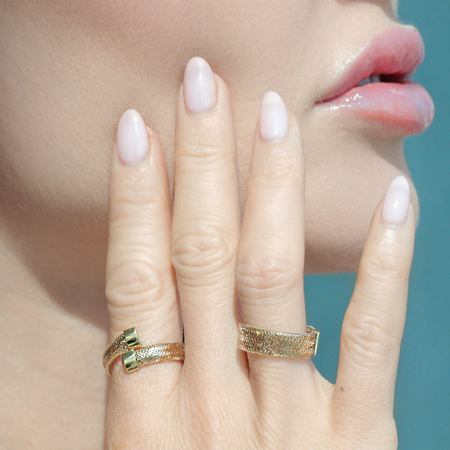 Yellow Gold Ring Braided Spiral