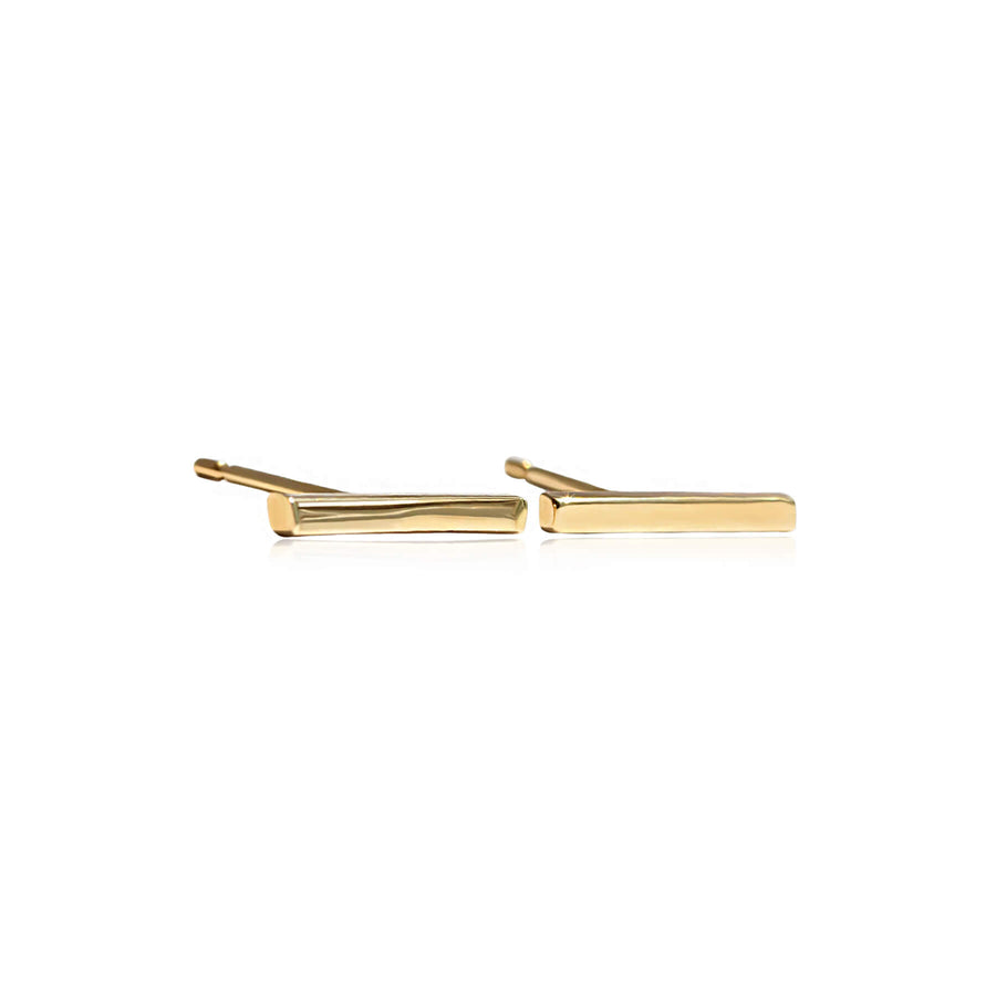 Yellow Gold Earrings Wand