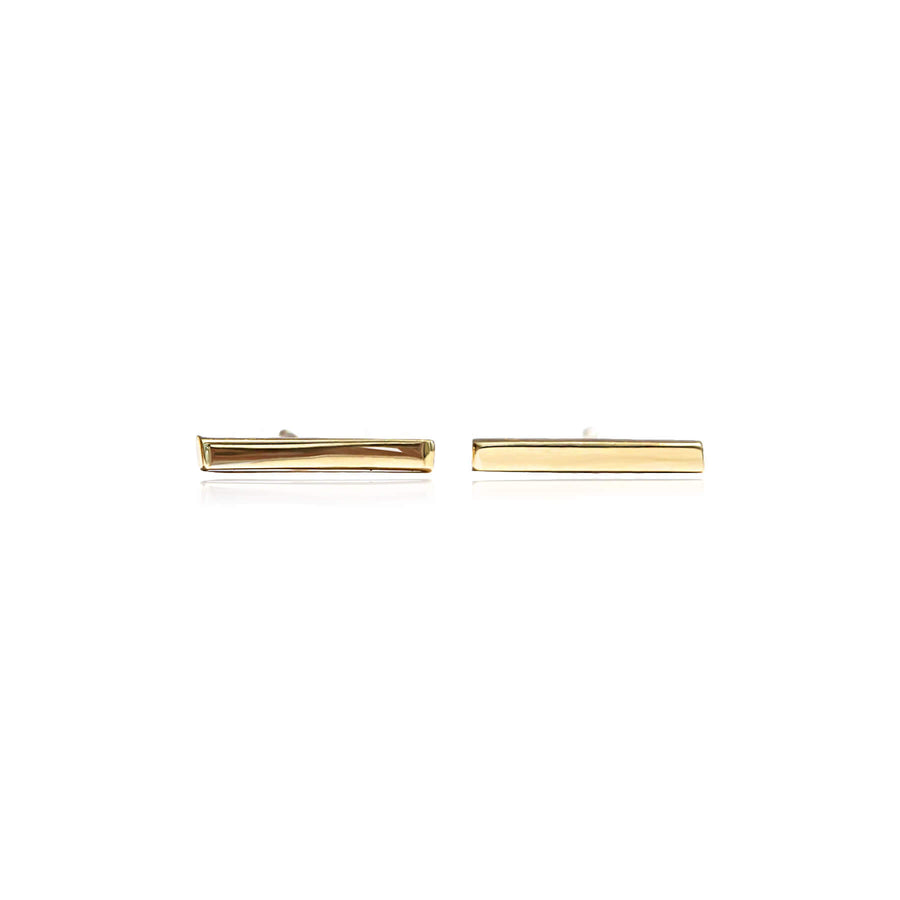 Yellow Gold Earrings Wand