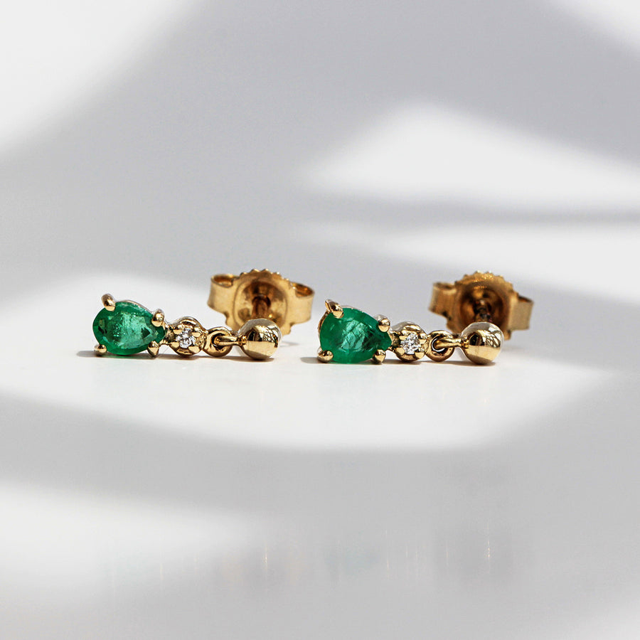 Emerald & Diamond Earrings Salus