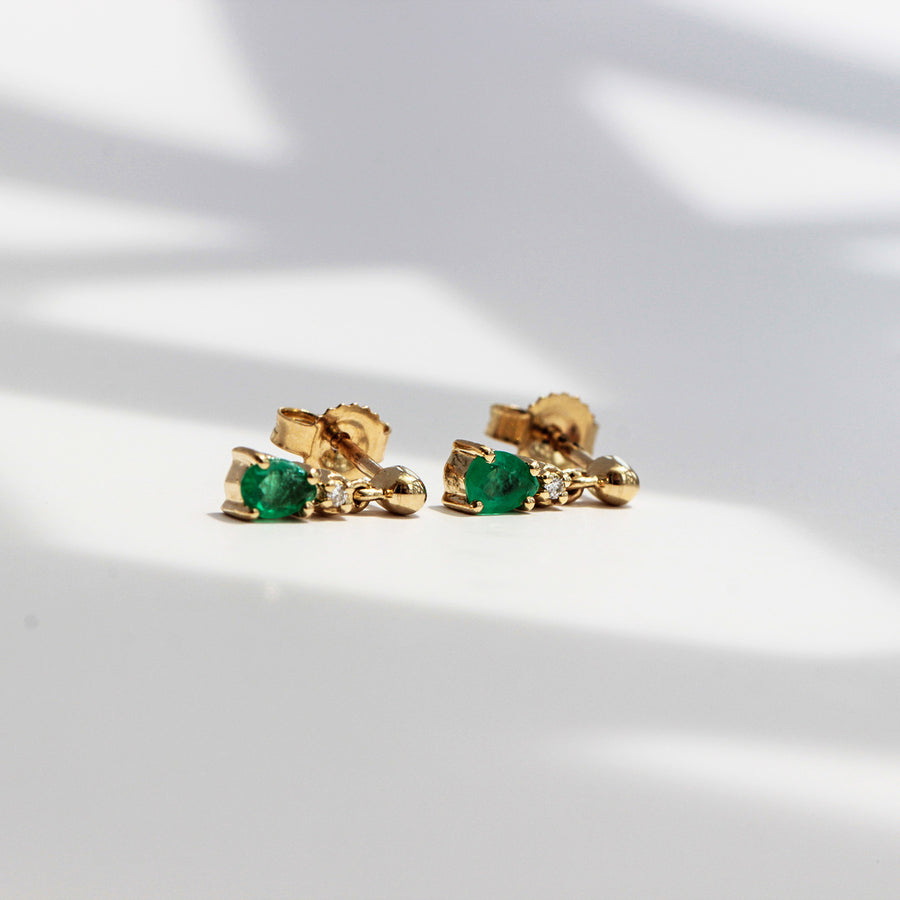 Emerald & Diamond Earrings Salus