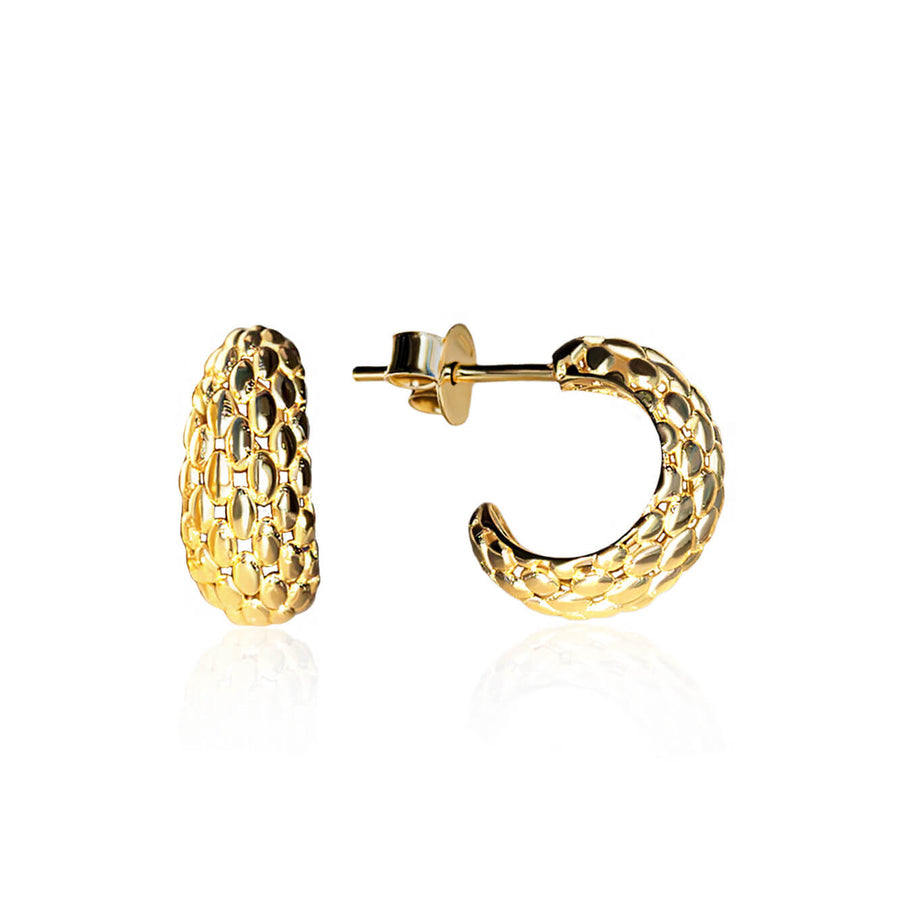 Yellow Gold Earrings Lace