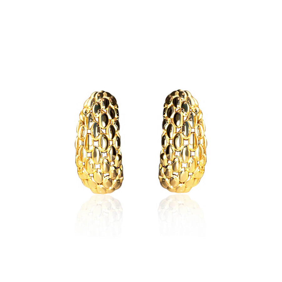 Yellow Gold Earrings Lace