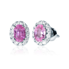 Pink Sapphire & Diamond Earrings Amur