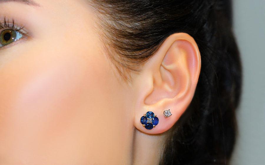 Sapphire & Diamond Earrings Flora