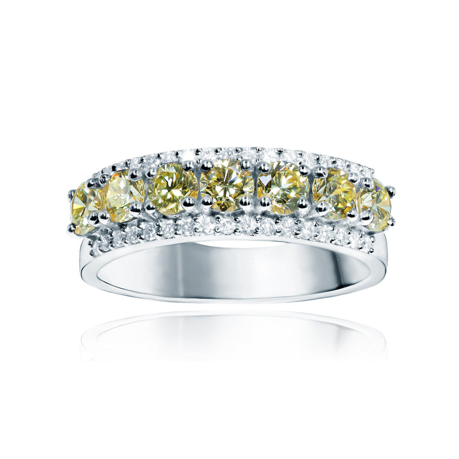 Yellow & White Diamonds Ring Leo