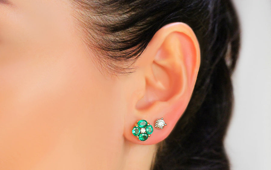 Emerald & Diamond Earrings Chloris