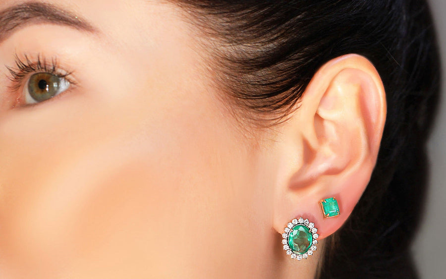 Emerald & Diamond Earrings Plutos